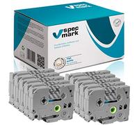specmark Nastro TZe-121 9mm x 8m Set x 10 pezzi Nastro nero su trasparente compatibile con tutte le stampanti Brother PT P-touch AZe-121 EZe-121 TZ-121 TZ2-121