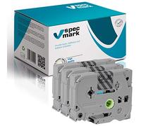 specmark Nastro TZe-135 12mm x 8m Set x 3 pezzi Nastro bianco su trasparente compatibile con tutte le stampanti Brother PT P-touch AZe-135 EZe-135 TZ-135 TZ2-135