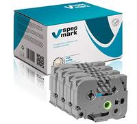 specmark Nastro TZe-141 18mm x 8m Set x 4 pezzi Nastro nero su trasparente compatibile con la stampante Brother PT P-touch AZe-141 EZe-141 TZ-141 TZ2-141