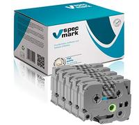 specmark Nastro TZe-141 18mm x 8m Set x 5 pezzi Nastro nero su trasparente compatibile con la stampante Brother PT P-touch AZe-141 EZe-141 TZ-141 TZ2-141