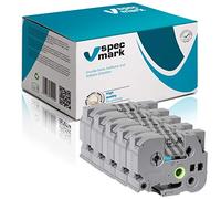 specmark Nastro TZe-151 24mm x 8m Set x 5 pezzi Nastro nero su trasparente compatibile con la stampante Brother PT P-touch AZe-151 EZe-151 TZ-151 TZ2-151