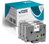 specmark Nastro TZe-231 12mm x 8m Set x 3 pezzi Nastro nero su bianco compatibile con tutte le stampanti Brother PT P-touch AZe-231 EZe-231 TZ-231 TZ2-231