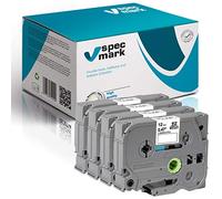 specmark Nastro TZe-231 12mm x 8m Set x 4 pezzi Nastro nero su bianco compatibile con tutte le stampanti Brother PT P-touch AZe-231 EZe-231 TZ-231 TZ2-231