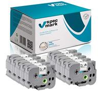specmark Nastro TZe-251 24mm x 8m Set x 10 pezzi Nastro nero su bianco compatibile con la stampante Brother PT P-touch AZe-251 EZe-251 TZ-251 TZ2-251