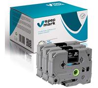 specmark Nastro TZe-334 12mm x 8m Set x 3 pezzi Nastro oro su nero compatibile con tutte le stampanti Brother PT P-touch AZe-334 EZe-334 TZ-334 TZ2-334