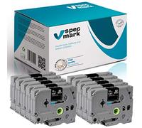 specmark Nastro TZe-335 12mm x 8m Set x 10 pezzi Nastro bianco su nero compatibile con tutte le stampanti Brother PT P-touch AZe-335 EZe-335 TZ-335 TZ2-335