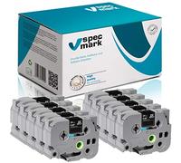 specmark Nastro TZe-354 24mm x 8m Set x 10 pezzi Nastro oro su nero compatibile con la stampante Brother PT P-touch AZe-354 EZe-354 TZ-354 TZ2-354