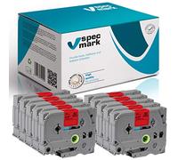 specmark Nastro TZe-431 12mm x 8m Set x 10 pezzi Nastro nero su rosso compatibile con tutte le stampanti Brother PT P-touch AZe-431 EZe-431 TZ-431 TZ2-431