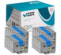 specmark Nastro TZe-521 9mm x 8m Set x 20 pezzi Nastro nero su blu compatibile con tutte le stampanti Brother PT P-touch AZe-521 EZe-521 TZ-521 TZ2-521