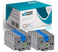 specmark Nastro TZe-535 12mm x 8m Set x 10 pezzi Nastro bianco su blu compatibile con tutte le stampanti Brother PT P-touch AZe-535 EZe-535 TZ-535 TZ2-535