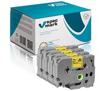 specmark Nastro TZe-641 18mm x 8m Set x 4 pezzi Nastro nero su giallo compatibile con la stampante Brother PT P-touch AZe-641 EZe-641 TZ-641 TZ2-641
