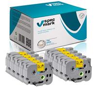 specmark Nastro TZe-651 24mm x 8m Set x 10 pezzi Nastro nero su giallo compatibile con la stampante Brother PT P-touch AZe-651 EZe-651 TZ-651 TZ2-651
