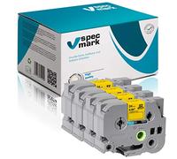 specmark Nastro TZe-651 24mm x 8m Set x 4 pezzi Nastro nero su giallo compatibile con la stampante Brother PT P-touch AZe-651 EZe-651 TZ-651 TZ2-651