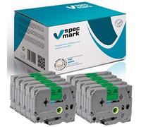 specmark Nastro TZe-731 12mm x 8m Set x 10 pezzi Nastro nero su verde compatibile con tutte le stampanti Brother PT P-touch AZe-731 EZe-731 TZ-731 TZ2-731