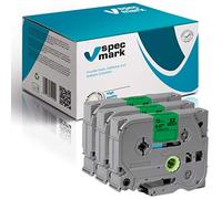 specmark Nastro TZe-731 12mm x 8m Set x 3 pezzi Nastro nero su verde compatibile con tutte le stampanti Brother PT P-touch AZe-731 EZe-731 TZ-731 TZ2-731