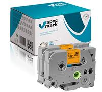 specmark Nastro TZe-B21 9mm x 5m Set x 2 pezzi Nastro fluorescente nero su arancione compatibile con tutte le stampanti Brother PT P-touch AZe-B21 EZe-B21 TZ-B21 TZ2-B21