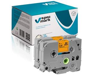 specmark Nastro TZe-B21 9mm x 5m Set x 2 pezzi Nastro fluorescente nero su arancione compatibile con tutte le stampanti Brother PT P-touch AZe-B21 EZe-B21 TZ-B21 TZ2-B21