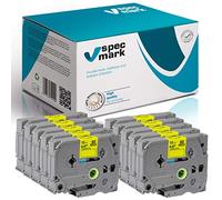 specmark Nastro TZe-C31 12mm x 5m Set x 10 pezzi Nastro fluorescente nero su giallo compatibile con tutte le stampanti Brother PT P-touch AZe-C31 EZe-C31 TZ-C31 TZ2-C31