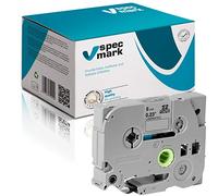 specmark Nastro TZe-M911 6mm x 8m Nastro nero su argento nuvolato compatibile con tutte le stampanti Brother PT P-touch AZe-M911 EZe-M911 TZ-M911 TZ2-M911