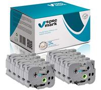 specmark Nastro TZe-M951 24mm x 8m Set x 10 pezzi Nastro nero su argento nuvoloso compatibile con la stampante Brother PT P-touch AZe-M951 EZe-M951 TZ-M951 TZ2-M951
