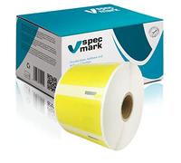 specmark Rotolo di Etichette Compatibile con DYMO S0722540 57mm x 32mm 1000 Pezzi Adatto a Tutte le Stampanti Etichette Labelwriter 450, 4XL, Seiko-SLP, Etichetta Gialla, Scrittura Nera