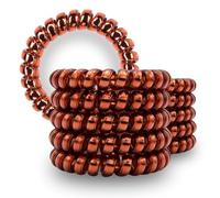 Specora 10 elastici per capelli a spirale, colore rosso e marrone, 5 cm, per cavo telefonico, non tirano e non si aggrovigliano, elastici, non lasciano segni, delicati sui capelli