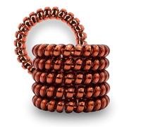 Specora - Classic Spiral - Elastici per capelli rosso-marrone - 5 cm - Confezione da 5 - TPU - Cavo telefonico in gomma - Senza pizzicare e grovigli, non si piega, non danneggia i capelli