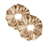 Specora - Classic Velvet Scrunchie Beige - Confezione da 2 - 14 cm - Morbido, voluminoso e delicato sui capelli - Elastico per capelli da donna