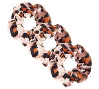 Specora - Classic Velvet Scrunchie Leopard Motivo Leo 1 - Set da 3 - 10 cm - Puro varietale, morbido e delicato sui capelli - Elastico per capelli da donna