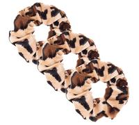 Specora - Classic Velvet Scrunchie Leopard Motivo Leo 2 - Set da 3 - 10 cm - Puro varietale, morbido e delicato sui capelli - Elastico per capelli da donna