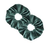 Specora - Classic Velvet Scrunchie verde petrolio - Confezione da 2 - 14 cm - Morbido, voluminoso e delicato sui capelli - Elastico per capelli da donna