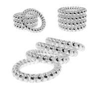 Specora Elastici per capelli a spirale, colore argento metallizzato, confezione da 4 pezzi, 5 cm, antiscivolo e delicato sui capelli, senza tirare, in TPU per ogni tipo di capelli
