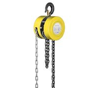 SPECSTAR Paranco a Catena Manuale con Gancio Robusto, Carico Massimo 1250kg Altezza di Sollevamento 3m Doppia Catena in Acciaio al Manganese G80 per Magazzino Costruzione Giallo