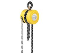 SPECSTAR Paranco a Catena Manuale con Gancio Robusto, Carico Massimo 2000kg Altezza di Sollevamento 3m Doppia Catena in Acciaio al Manganese G80 per Magazzino Costruzione Giallo