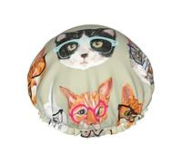 Spectacular Cats Jumbo Scale Cuffia da impermeabile, Cuffia elastica per capelli da bagno Protezione ambientale Cuffia da bagno per capelli, Doppio strato impermeabile Cappello da da b