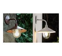 SPECTRE APPLIQUE DA ESTERNO CORTEN O BIANCO CON PIATTINO IN STILE VINTAGE IP44 DI SOVIL