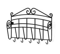 Spectrum 37510 - Portalettere e appendichiavi da Parete in Metallo, Colore: Nero