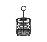 Spectrum Diversified Contempo Caddy Posate, decorazione moderna per tavolo da pranzo e organizzazione della cucina, porta posate con manico, nero
