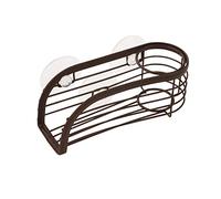 Spectrum Diversified Supporto per spugna con portaspazzole e ventose, elegante organizer per lavello da cucina, in acciaio, bronzo