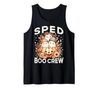 SPED Boo Crew Groovy Halloween Teacher Wildflower Donne Uomini Canotta