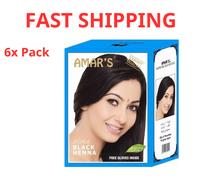 ⭐SPEDIZIONE VELOCE⭐6X PACK - Amar's Black Hennè Hair Color Hena Powder...