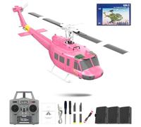SpedUpX C032 UH-1 Huey Flybarless RC Era Elicotteri per adulti principianti, scala 1/48 6CH 2.4G stabilizzazione giroscopio a 6 assi, con mantenimento dell'altitudine e volo invertito 3D per gli