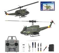 SpedUpX C032 UH-1 Huey Flybarless RC Era Elicotteri per adulti principianti, scala 1/48 6CH 2.4G stabilizzazione giroscopio a 6 assi, con mantenimento dell'altitudine e volo invertito 3D per gli