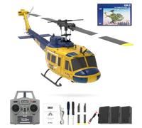 SpedUpX C032 UH-1 Huey Flybarless RC Era Elicotteri per adulti principianti, scala 1/48 6CH 2.4G stabilizzazione giroscopio a 6 assi, con mantenimento dell'altitudine e volo invertito 3D per gli