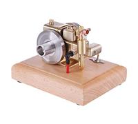 SpedUpX Corredi del modello del motore, 1.6cc raffreddato ad acqua Mini modello del motore a benzina a quattro tempi con la base di legno, corredo del motore di scienza di fisica