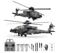 SpedUpX RC ERA C170 AH-64D Apache RC Elicottero 1/48 2.4GHz 6CH Modello Flybarless con Optical Flow TOF, Mantenimento dell'Altitudine, Motore Brushless (Grigio Scuro/3 Batterie)