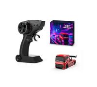 SpedUpX Scala 1/87 4WD RC Drift Auto 2,4 GHz Telecomando completamente proporzionale con pinze dei freni simulate e luci a LED sincronizzate, modello RTR Micro Drift auto da corsa (rosso)