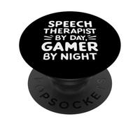 Speech Therapist by Day Gamer by Night Language Pathology PopSockets PopGrip Adesivo