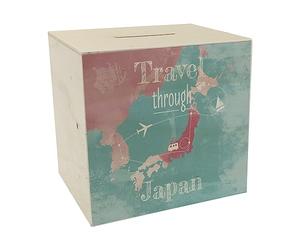 speecheese Salvadanaio in legno con carta giapponese e scritta - Viaggio in Giappone come regalo per i vacanzieri che vogliono viaggiare in Giappone e hanno bisogno di soldi per il volo e l'alloggio