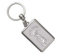 speecheese San Cristoforo - Buon viaggio argento portachiavi il santo patrono dei viaggiatori e degli automobilisti per il portachiavi con personaggio di santo come regalo per i principianti